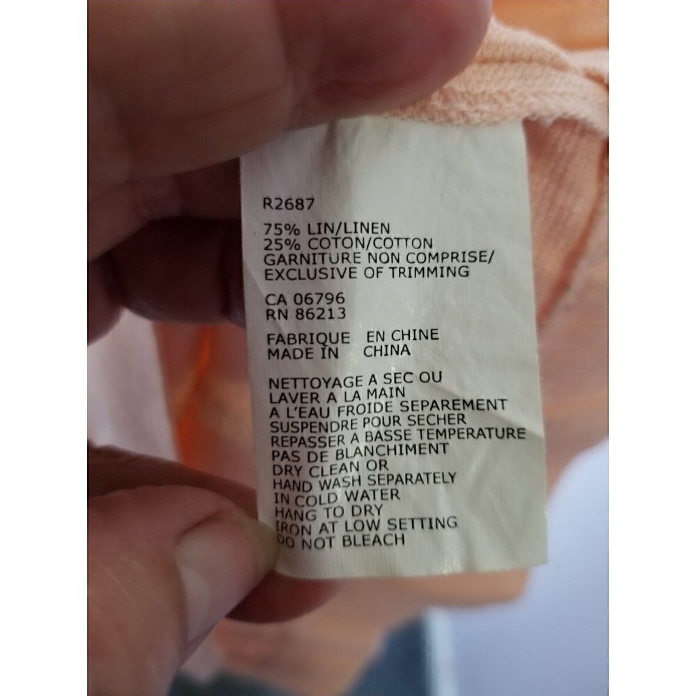 Tristan & Iseut Linen Blend Dress Peach Sz 10 - Picture 6 of 8